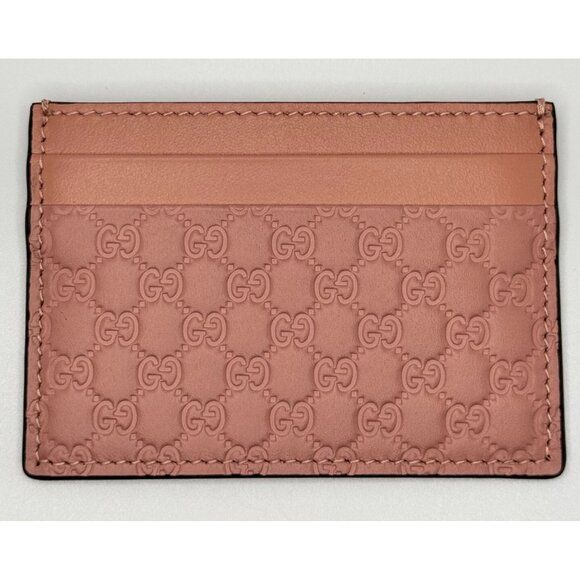 GUCCI Micro GG Guccissima Card Holder in Soft Pink with COA - Picture 2 of 6